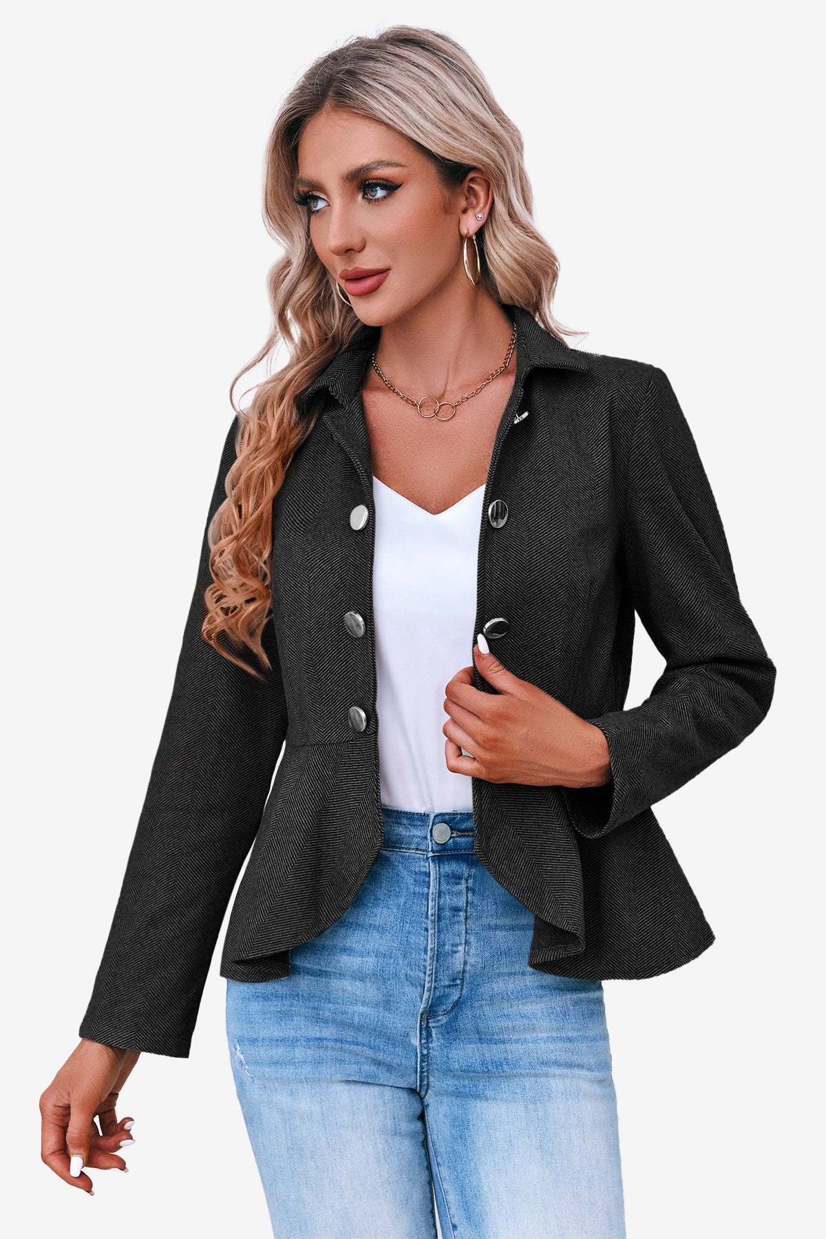 Women Black Elegant Blazer 1