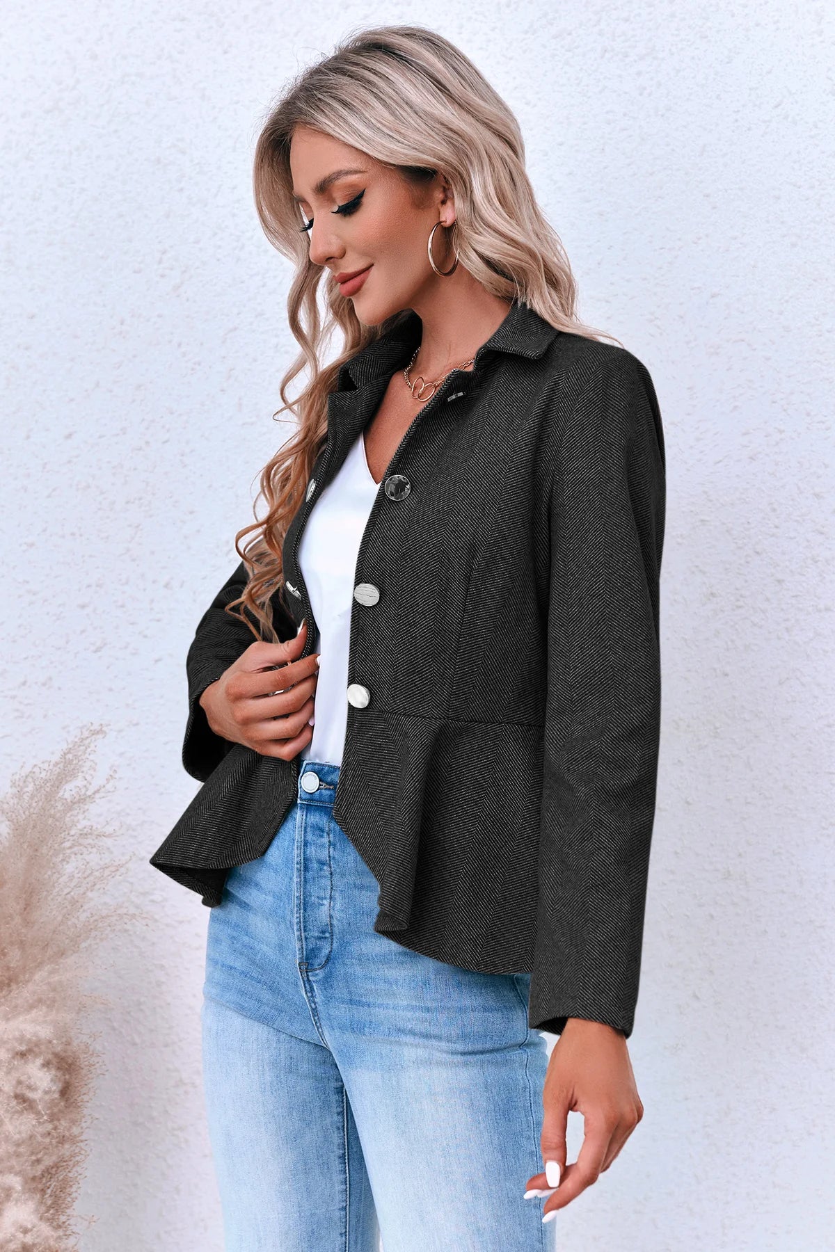 Women Black Elegant Blazer 3