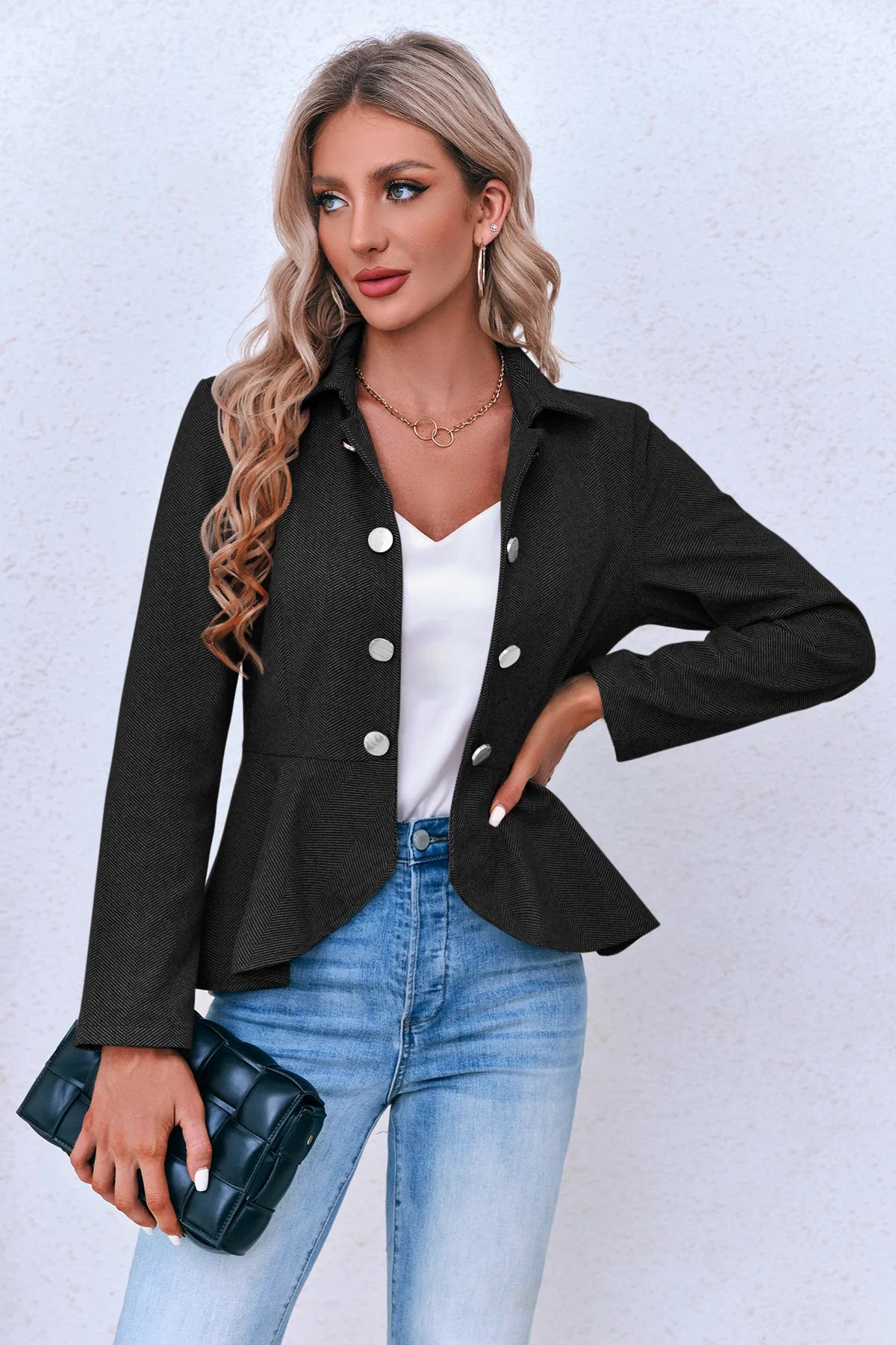 Women Black Elegant Blazer | CicyBell