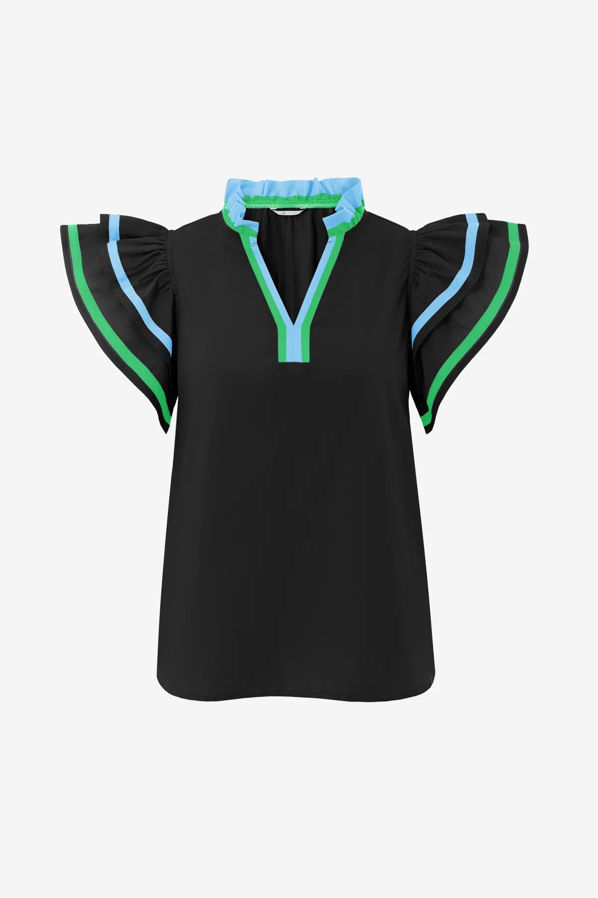 Womens Black Color Block Blouses | Cicy Bell