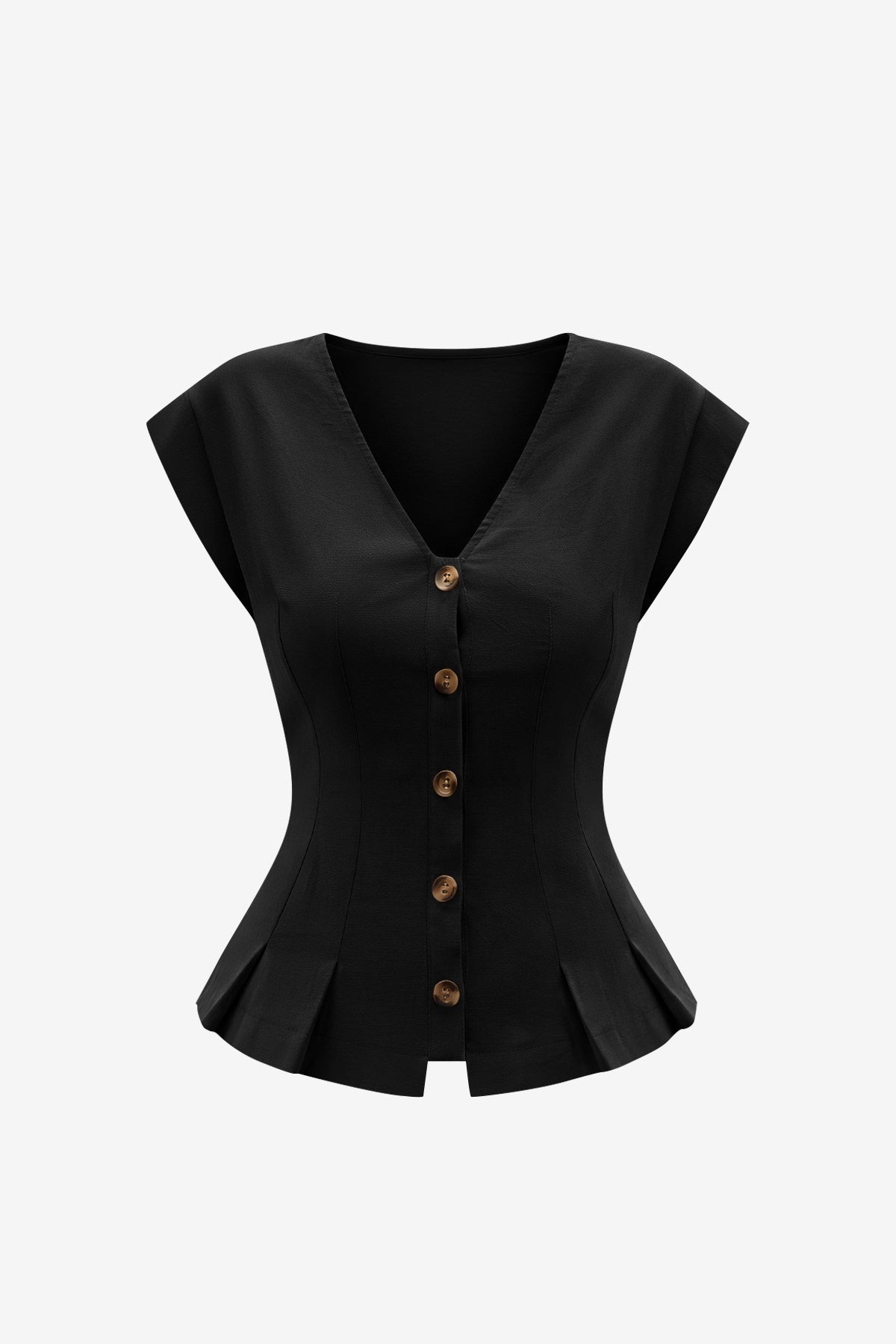 Womens Black Deep V Neck Vest | CicyBell