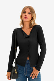 Womens Black Long Sleeve Tops 1