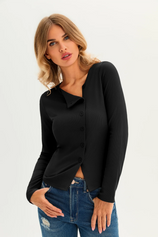 Womens Black Long Sleeve Tops 3