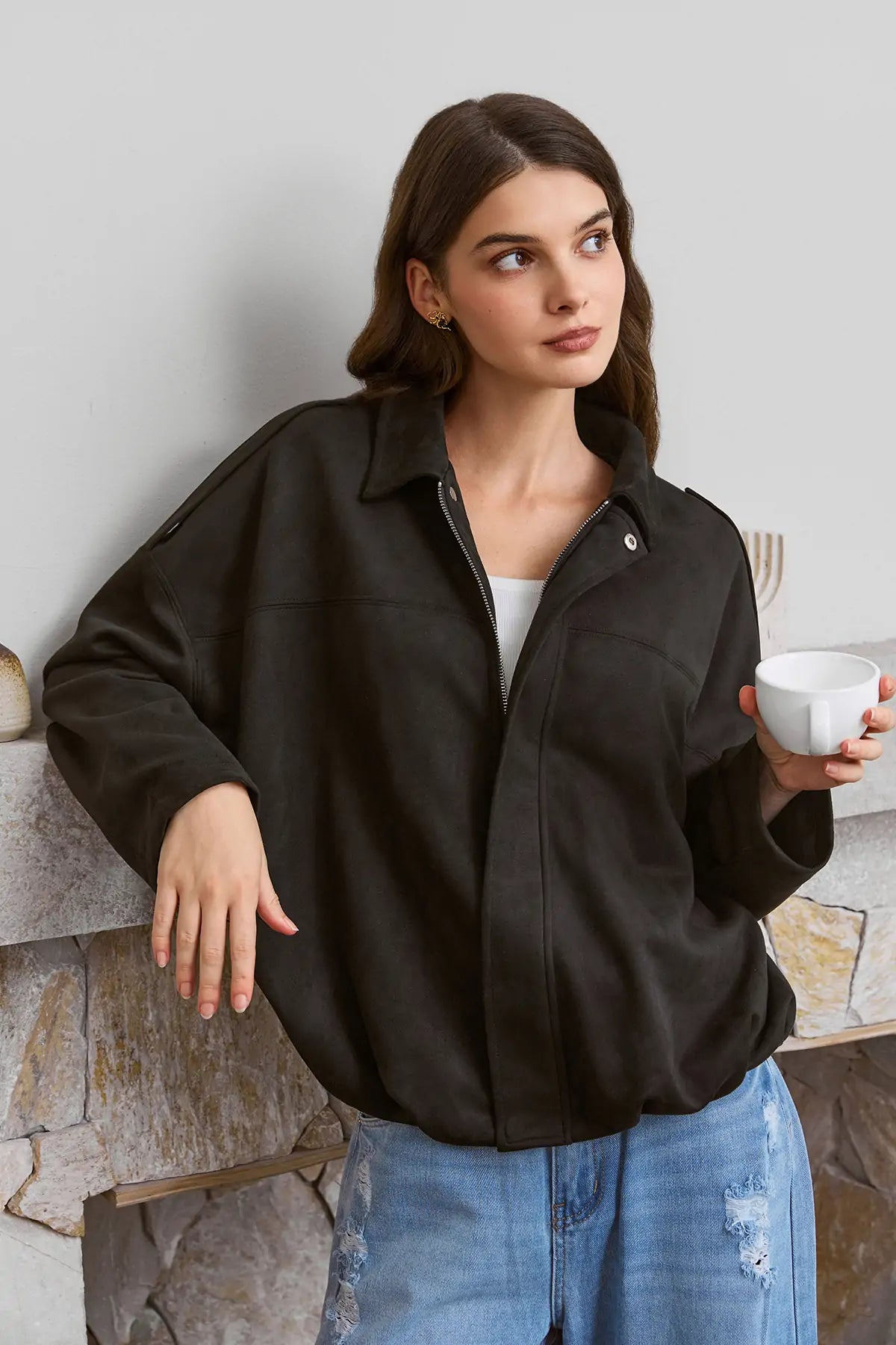 Womens Black Bomber Jackets 1