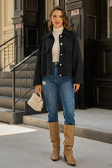 Womens Black Faux Suede Leather Jacket | CicyBell