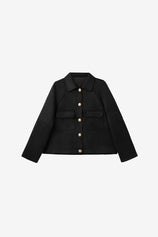 Womens Black Faux Suede Leather Jacket | CicyBell