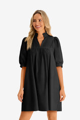 Womens  Black V Neck Dress 2