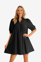 Womens  Black V Neck Dress 3