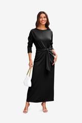 Womens Black Long Sleeve Maxi Dress | CicyBell