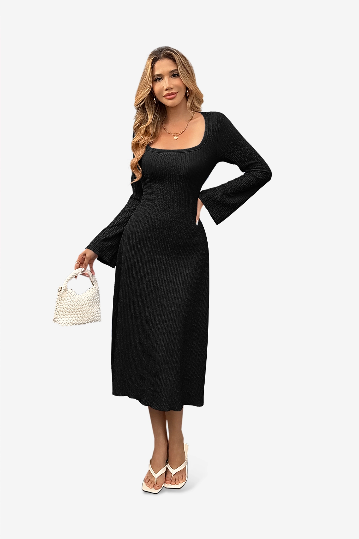 Womens Black Sweater Dress 1