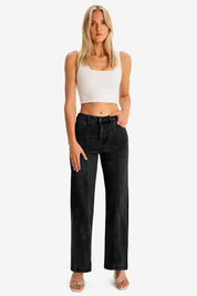 Womens Black Wide Leg Jeans