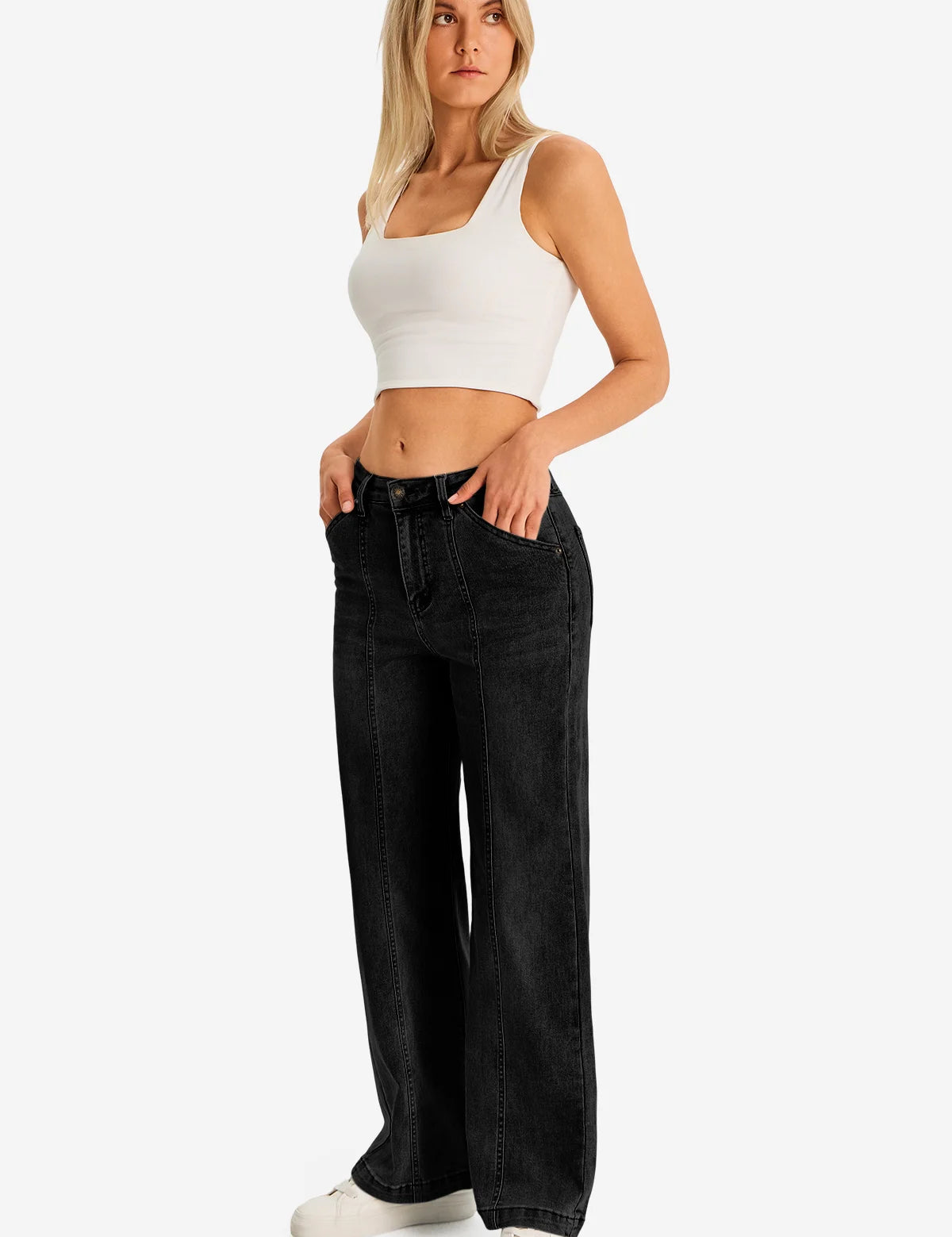 Womens Black Baggy Fit Jeans