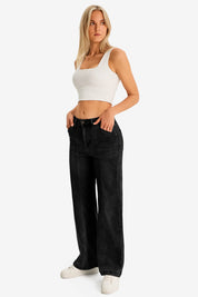 Womens Black Baggy Fit Jeans