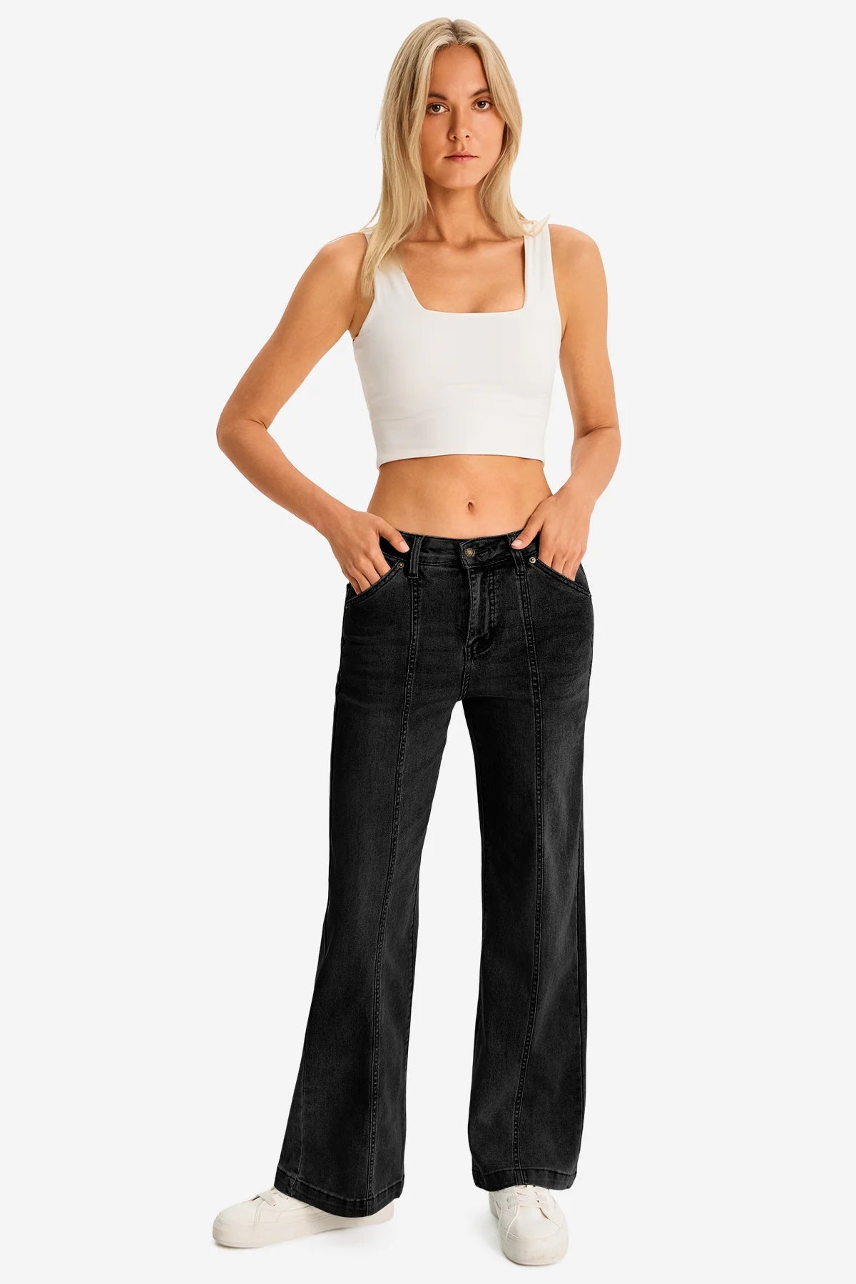 Womens Black Wide Leg Jeans | CicyBell