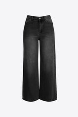 Womens Black High Waisted Straight Leg Jeans | CicyBell