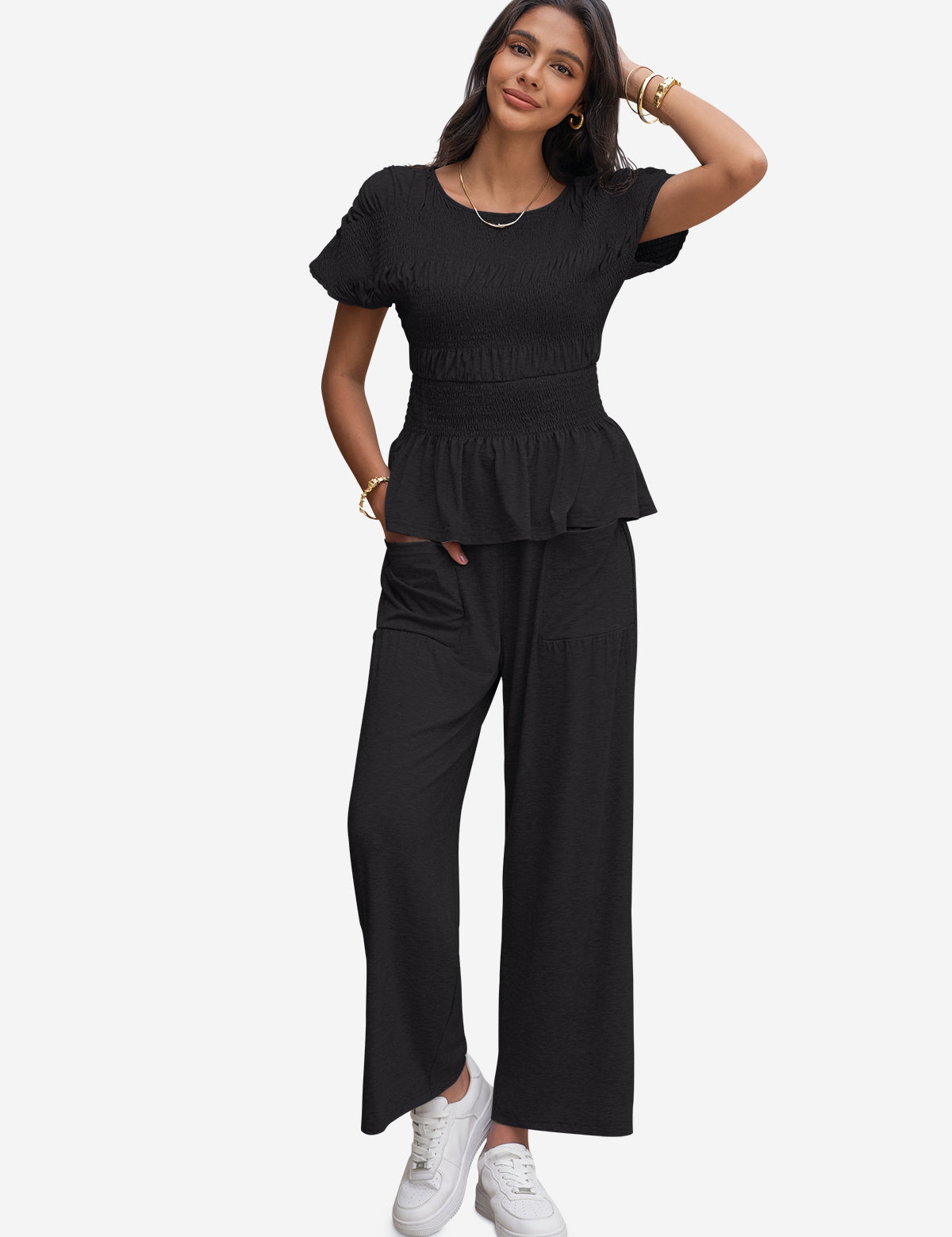 Womens  Black 2 Piece Outfits 1