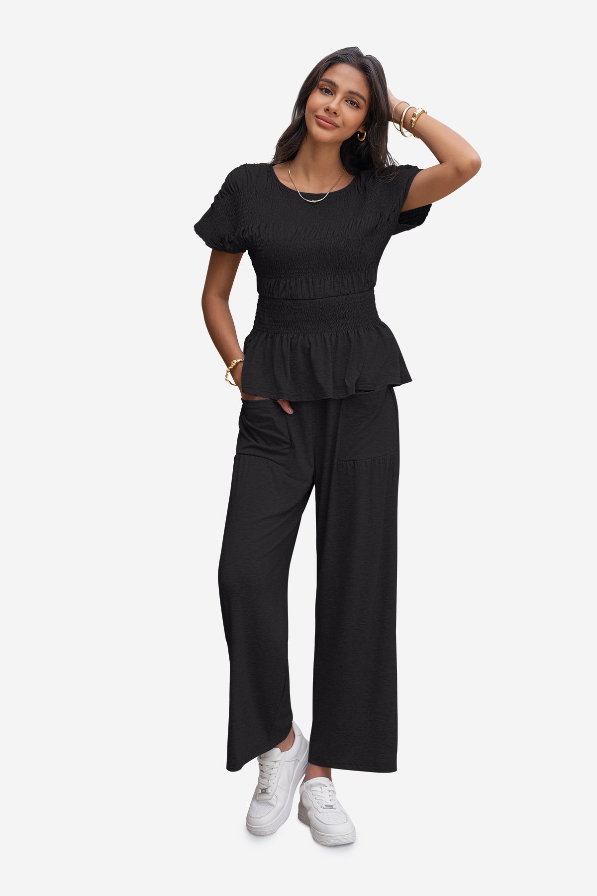 Womens  Black 2 Piece Outfits 1