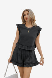 Womens  Black Pajamas Lounge Sets 1