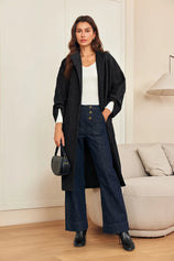 Womens Black Long Pea Coats | CicyBell