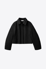 Womens Black Cropped Pea Coat | CicyBell