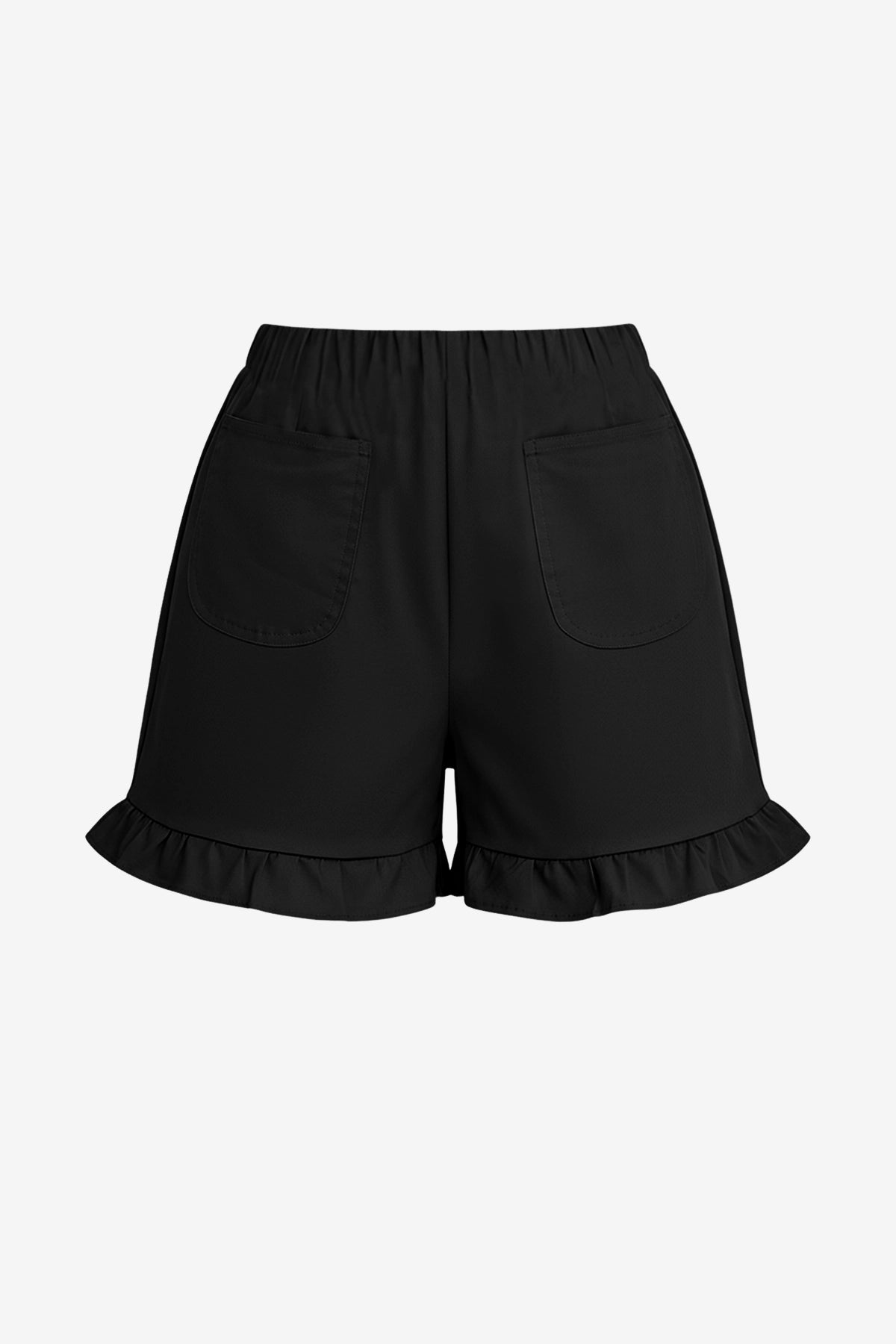 Womens  Black Summer Ruffle Shorts | CicyBell