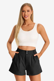 Womens  Black High Waisted Shorts 1