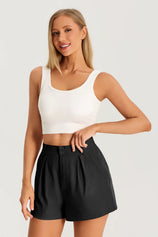 Womens  Black High Waisted Shorts 3