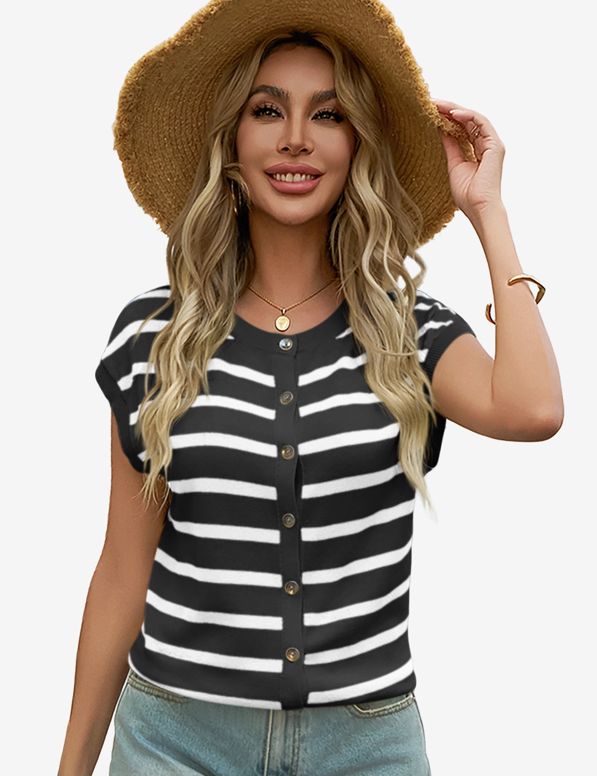 Womens Black Sweater Tops 1