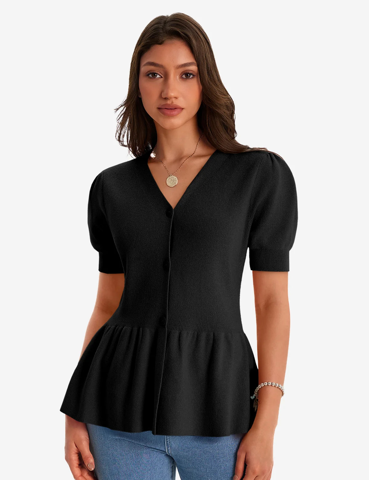 Womens  Black Knit Sweaters 1