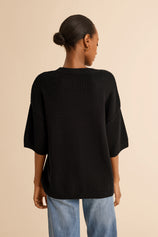 Womens Black Half Sleeve Sweaters | CicyBell