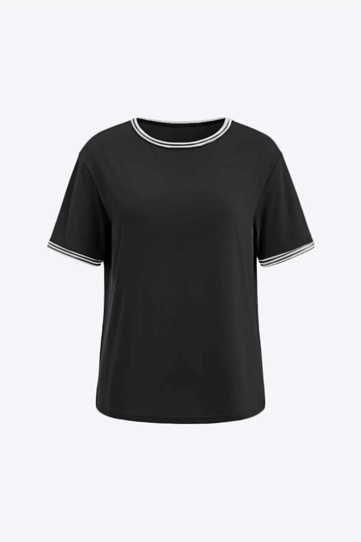 Womens Black Summer Crew Neck T Shirts 2
