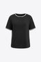 Womens Black Summer Crew Neck T Shirts 2