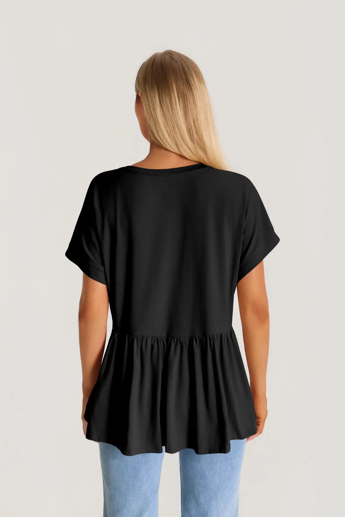 Womens  Black Summer Peplum Tops | CicyBell