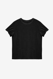 Womens Black Ruffle Short Sleeve T Shirt | CicyBell