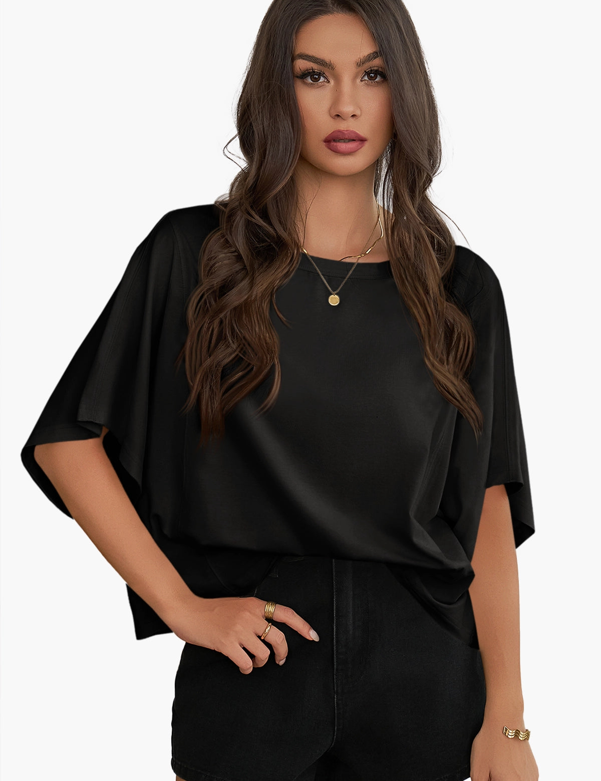 Womens Black Oversized T Shirts 1