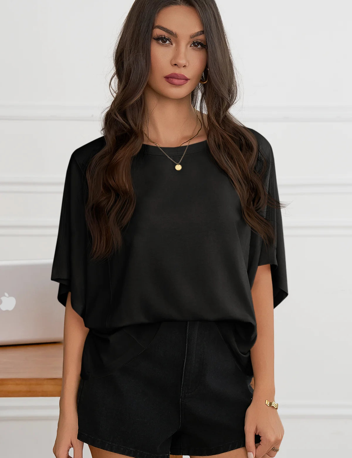 Womens Black Oversized T Shirts 2