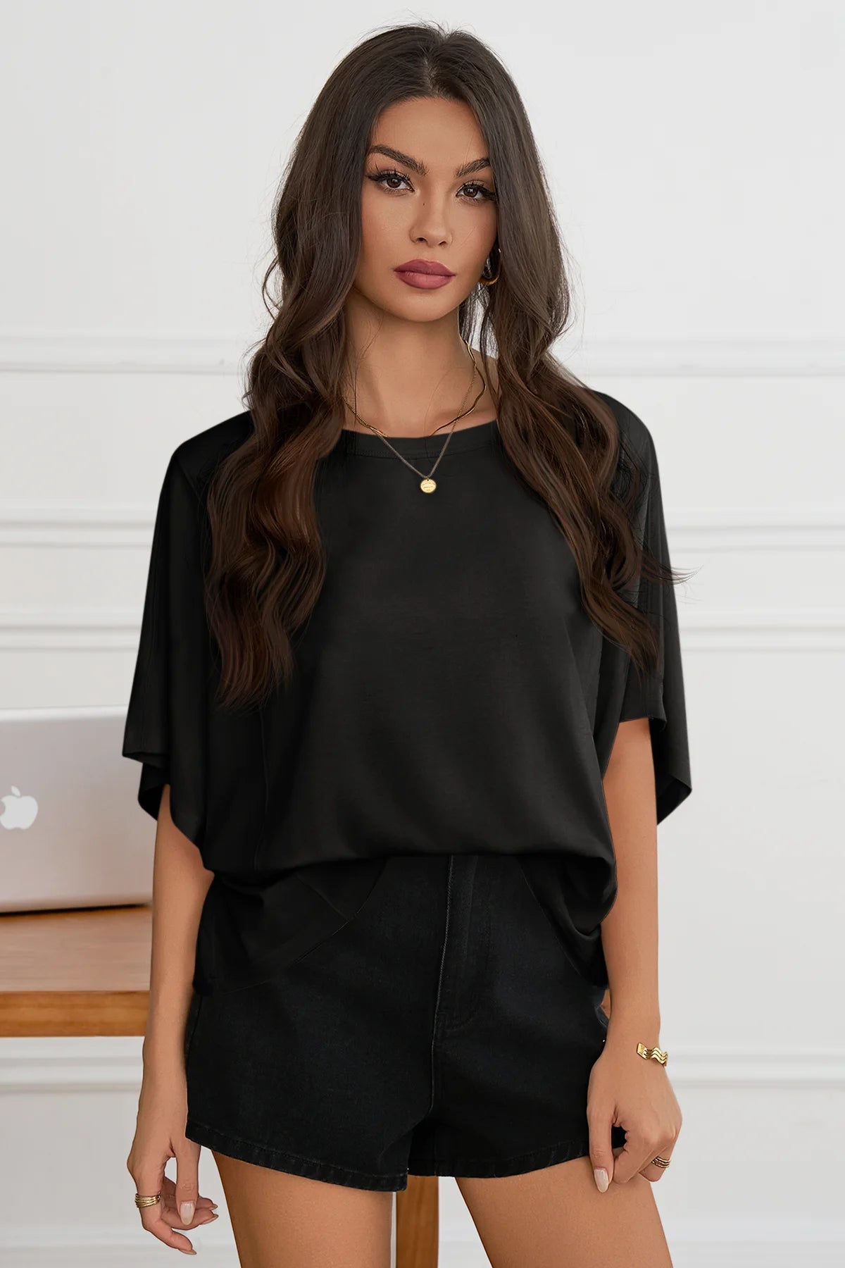 Womens Black Oversized T Shirts 2