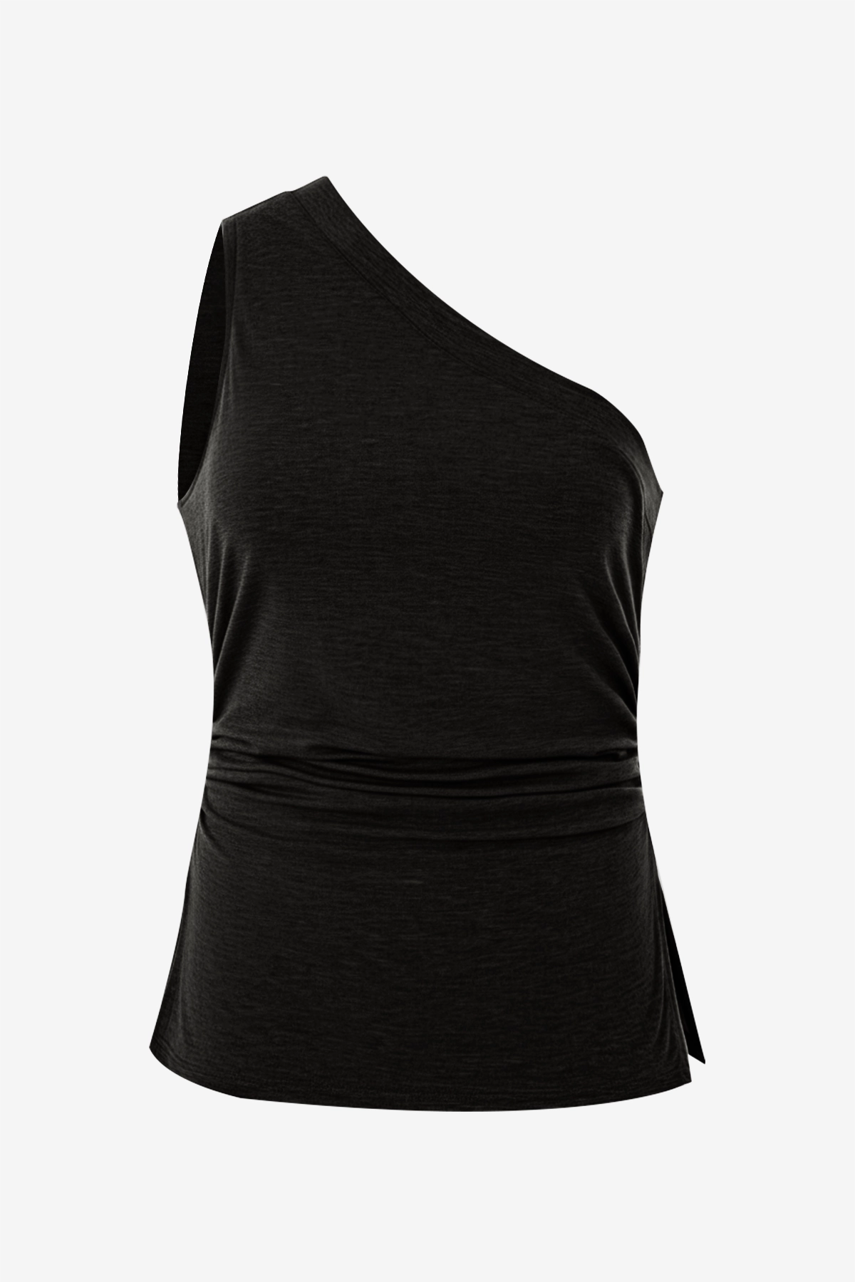 Womens  Black One Shoulder Tank Tops | CicyBell