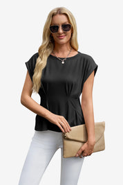 Womens Black Cap Sleeve Tank Tops 1