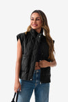 Womens Black Quilted Puffer Vest 1