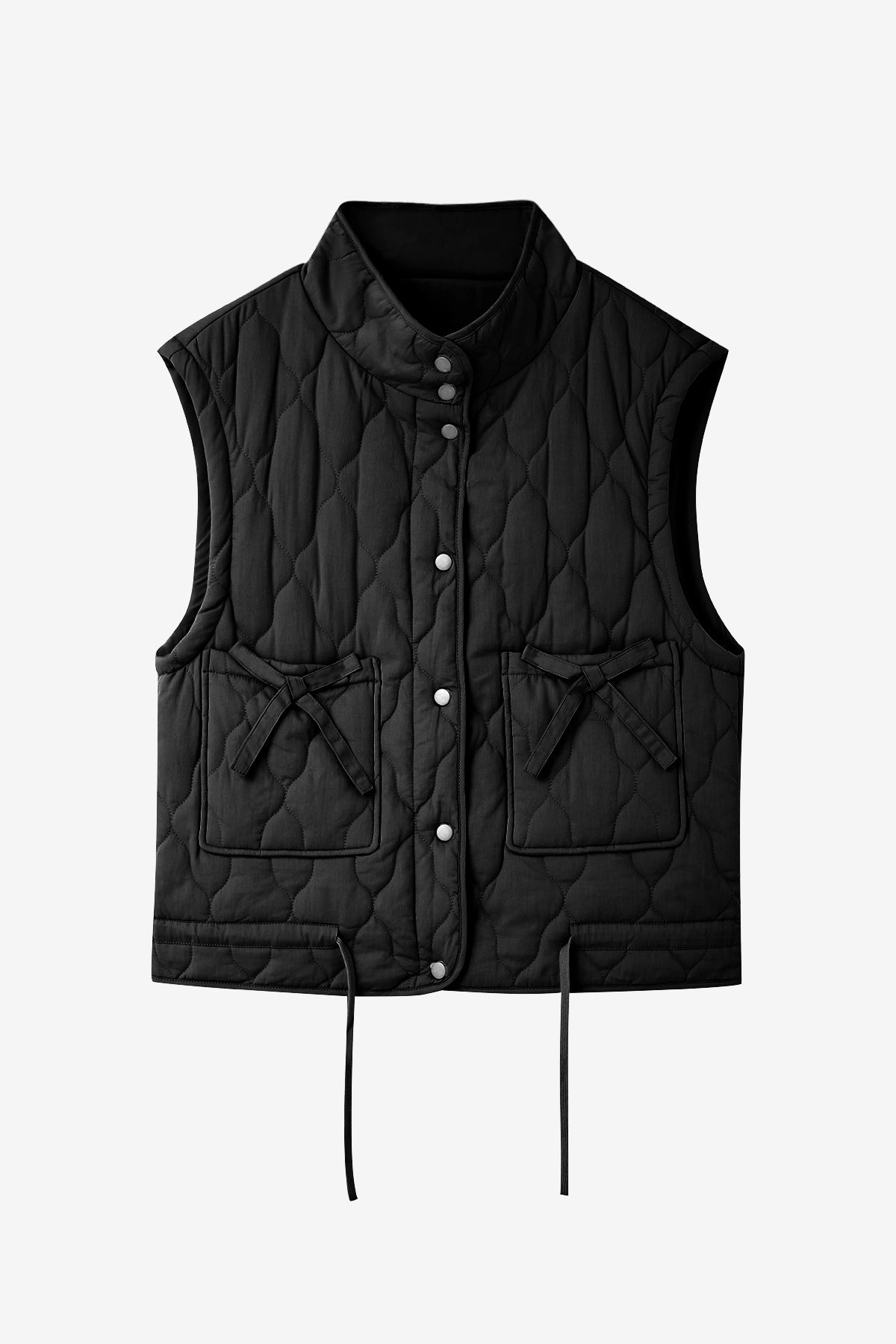 Womens Black Puffer Quilted Vest | CicyBell