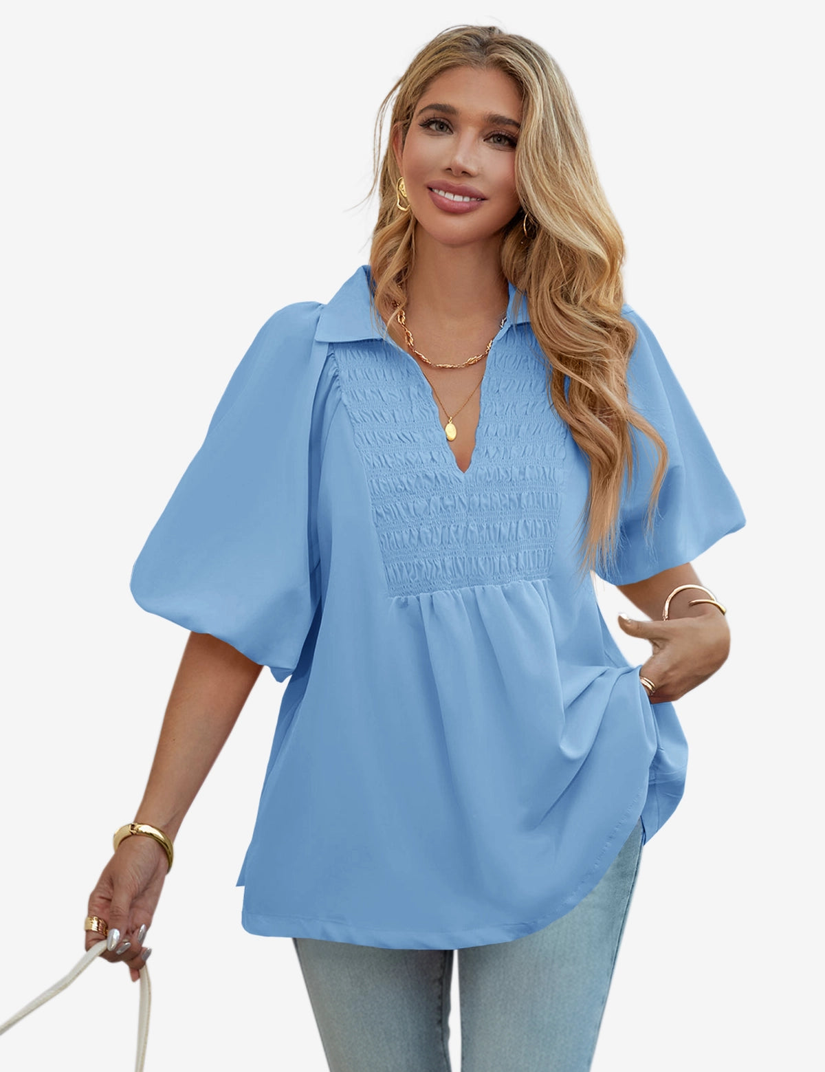 Womens Blue Cap Sleeve Sweater Vest 1