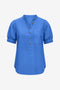 Womens Blue Puff Short Sleeve Blouses 2