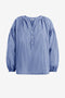Womens Blue Puff Long Sleeve Blouse 2