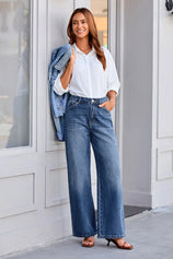 Womens Blue Loose Fit Jeans