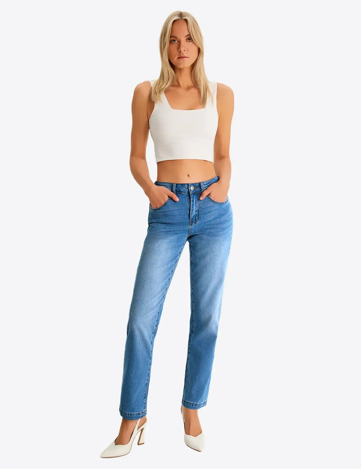 Womens Blue Skinny Jeans 1