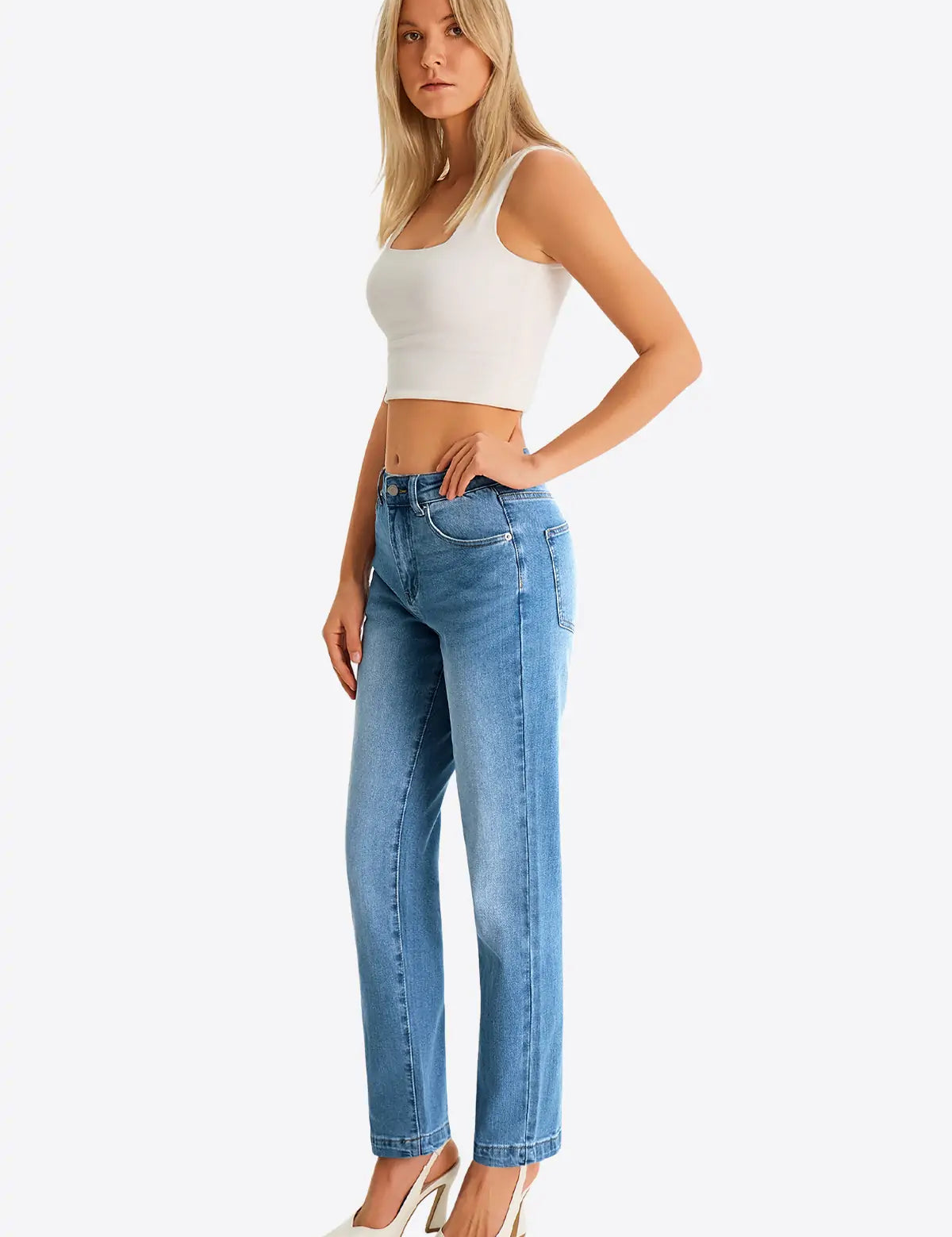 Womens Blue Skinny Jeans 2