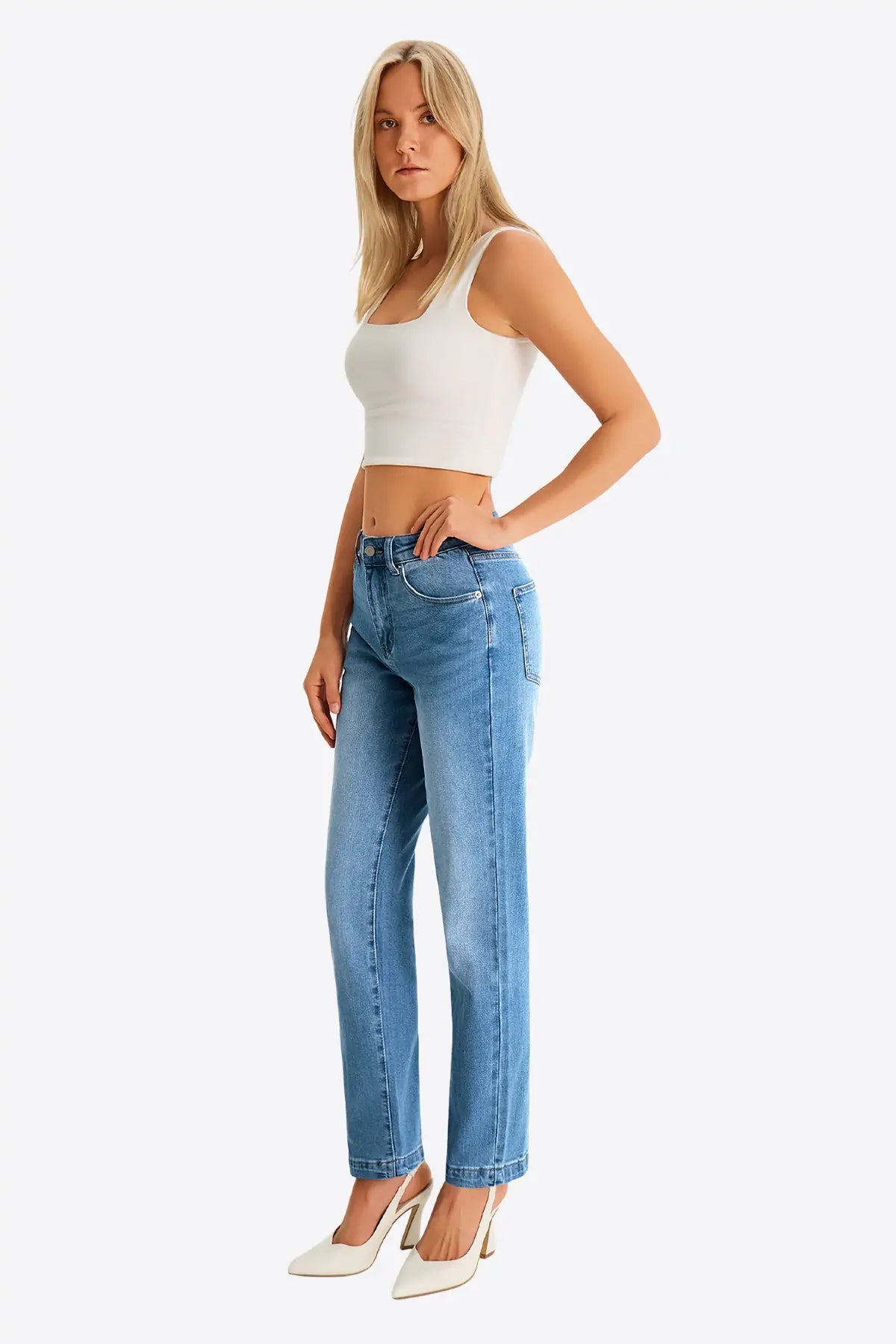 Womens Blue Skinny Jeans 2