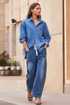 Womens Blue Wide Leg Jeans 1