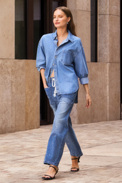 Womens Blue Wide Leg Jeans 2